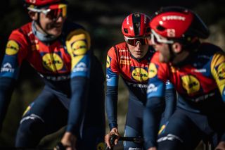 Three riders in Lidl-Trek kit