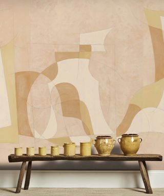 Untitled I by Fromental mural in a living room