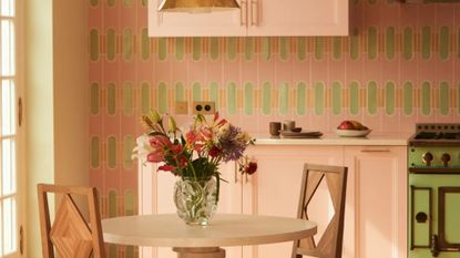 pink and green interior