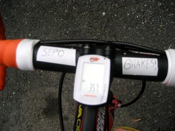 The reminder about my new brake set-up