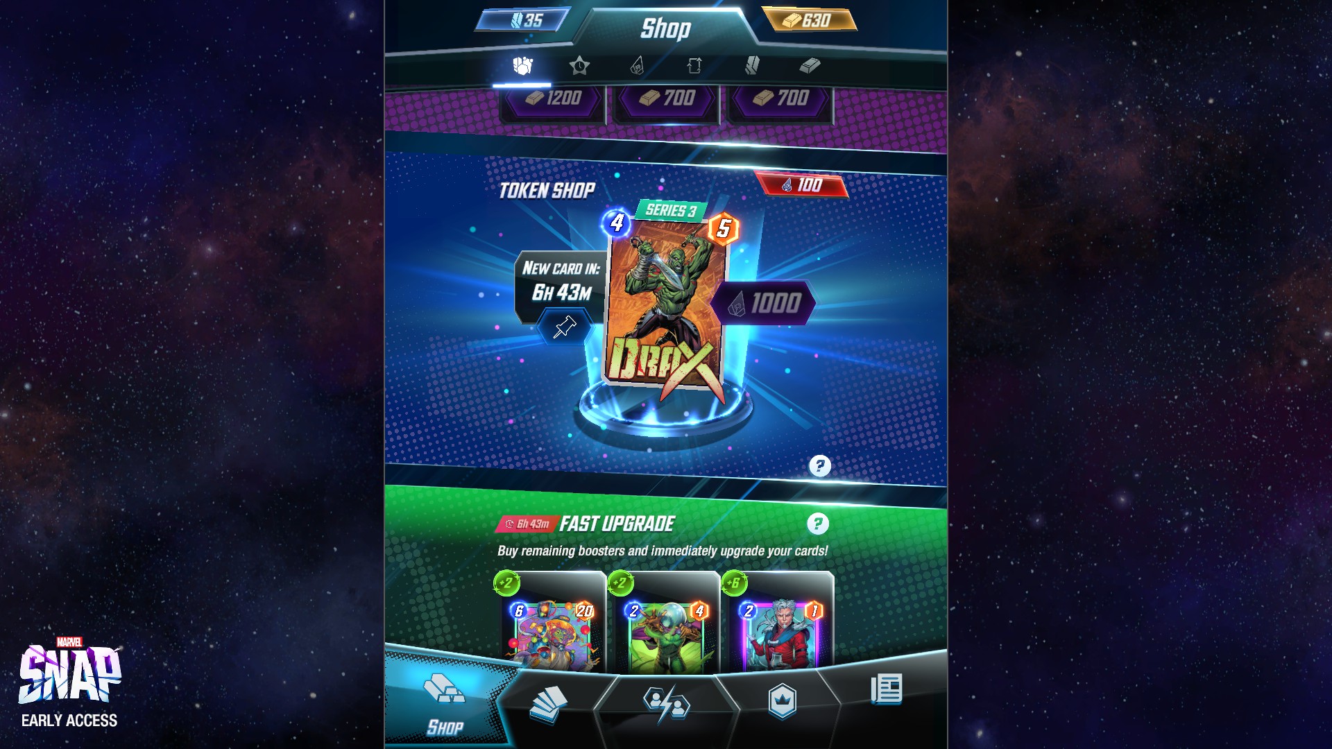 Marvel Snap's token shop.