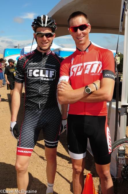 Brothers Troy and Todd Wells hanging out before the race