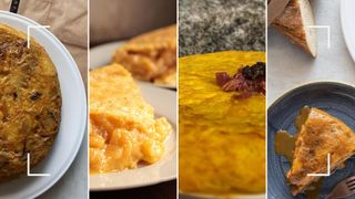 montage of the best tortilla's in madrid, spain