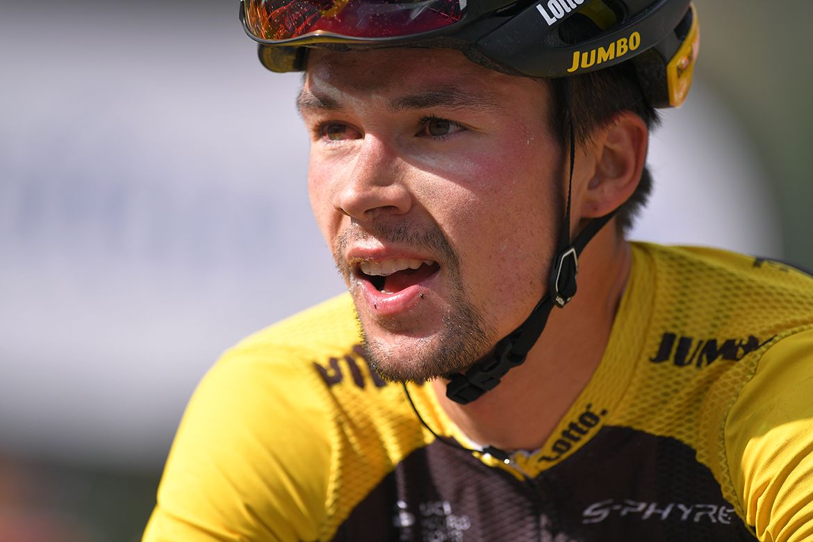 Primoz Roglic after his stage 17 victory at the Tour de France