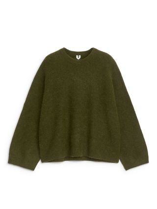 Alpaca-Wool Blend Jumper - Dark Green - Arket Gb