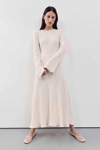 Sylvia Cream Knit Midi Dress