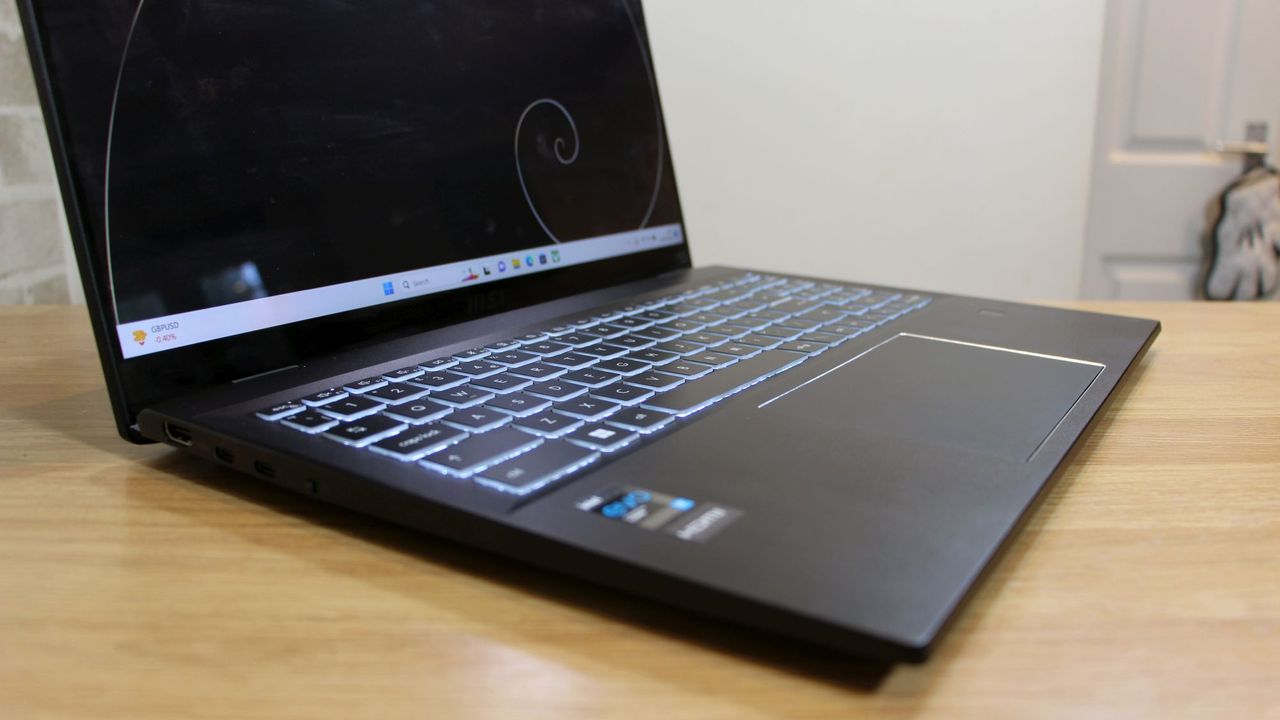 The MSI Summit E16 on a desk