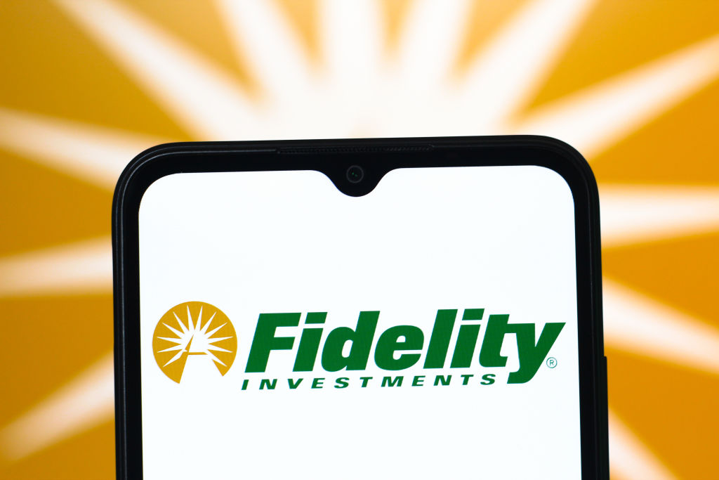 Fidelity Investments logo displayed on a smartphone screen
