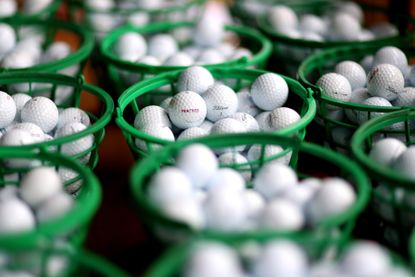 Buckets of golf balls