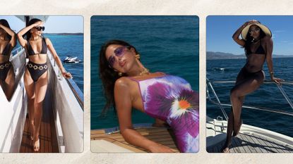 a collage showing what to wear on a boat