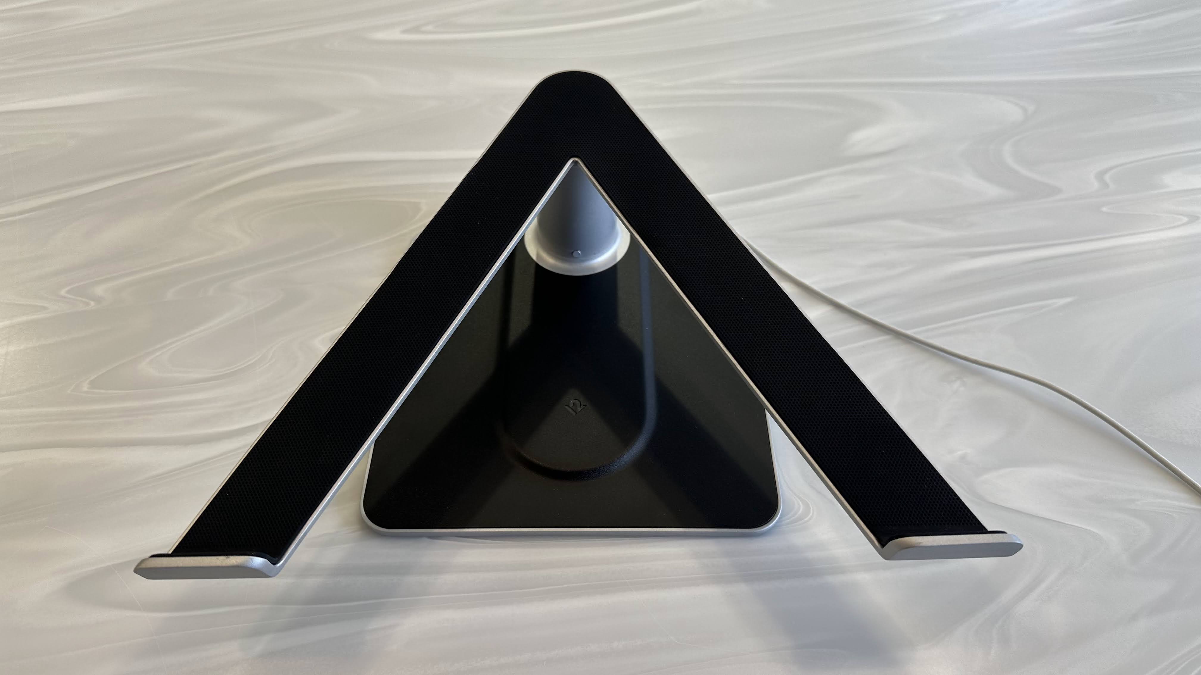 Twelve South HiRise Pro MacBook stand on a marble surface in an office