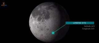 The target landing site for India's Chandrayaan-2 mission to explore the lunar south pole.