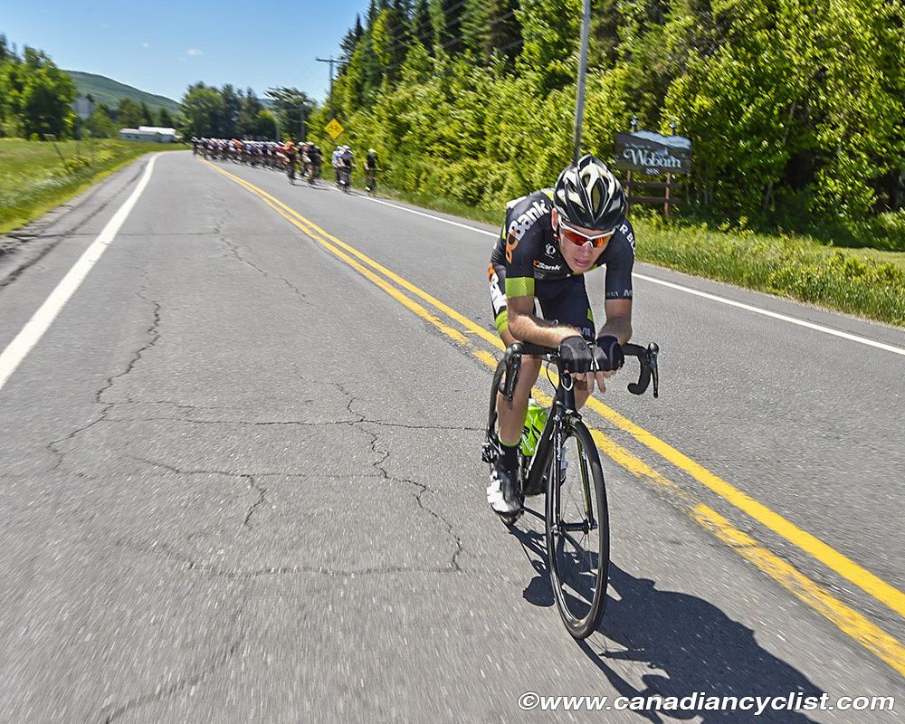 Travis Samuel (H&amp;R Block Pro Cycling) tries an attack in the early km's