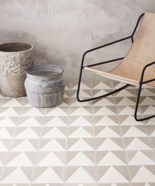 Beige triangle tiles by Otto