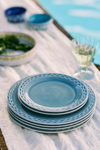 Anthropologie Chiseled Stoneware Dessert Plates