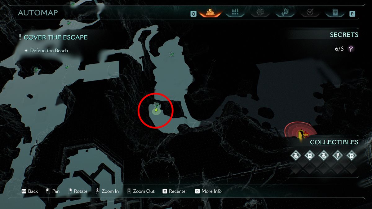 Doom: The Dark Ages Village of Khalim secrets - A map highlighting the location of a codex entry.