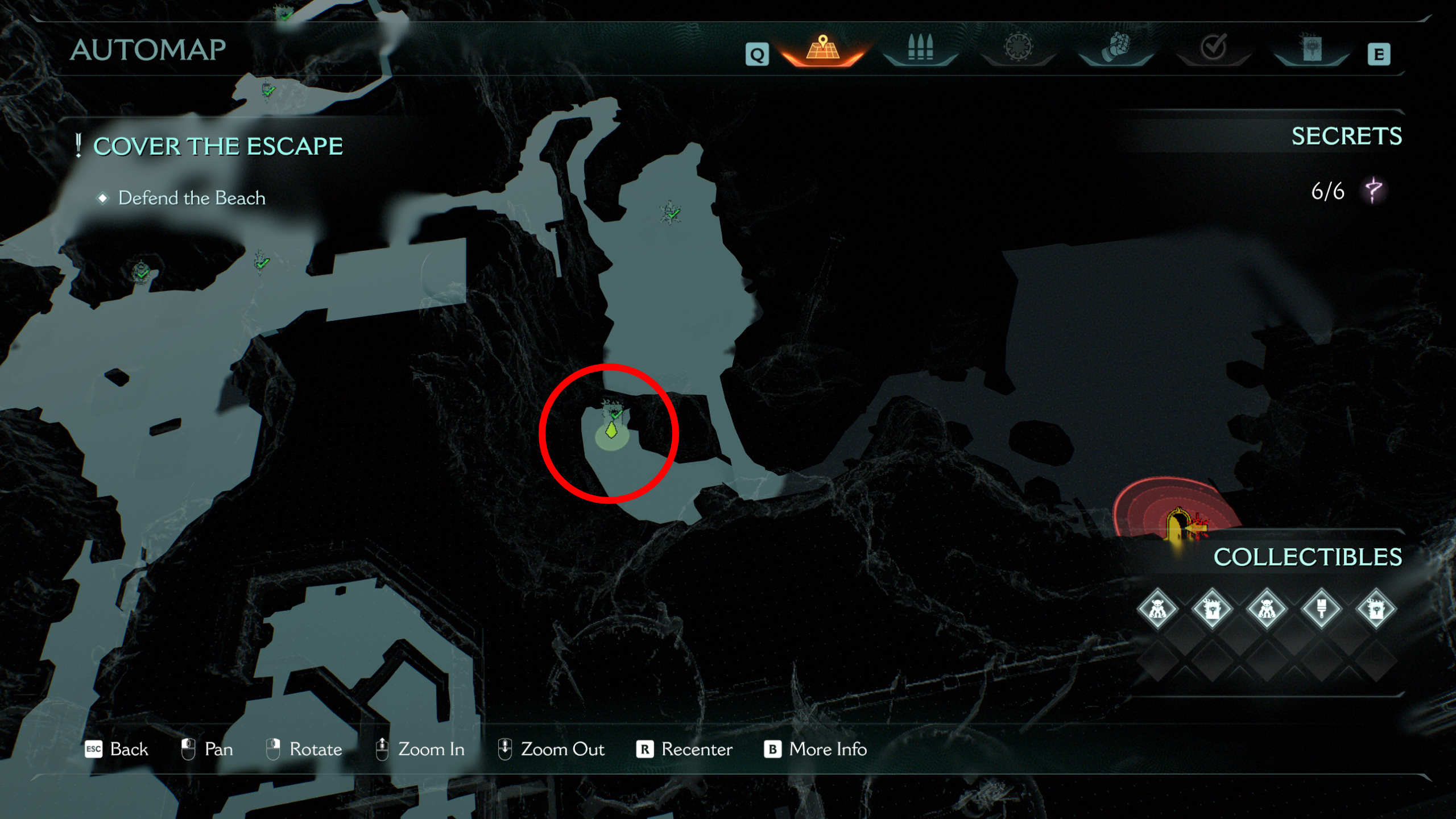 Doom: The Dark Ages Village of Khalim secrets - A map highlighting the location of a codex entry.
