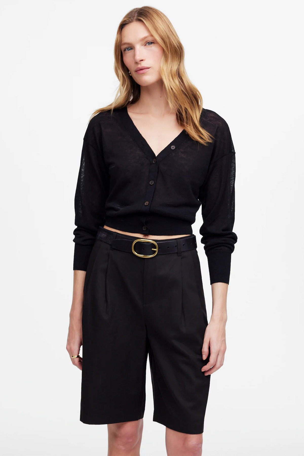 Relaxed Pleated Trouser Shorts in Drapey Twill