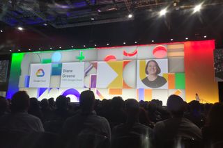 Diane Green on stage at Google Cloud Next