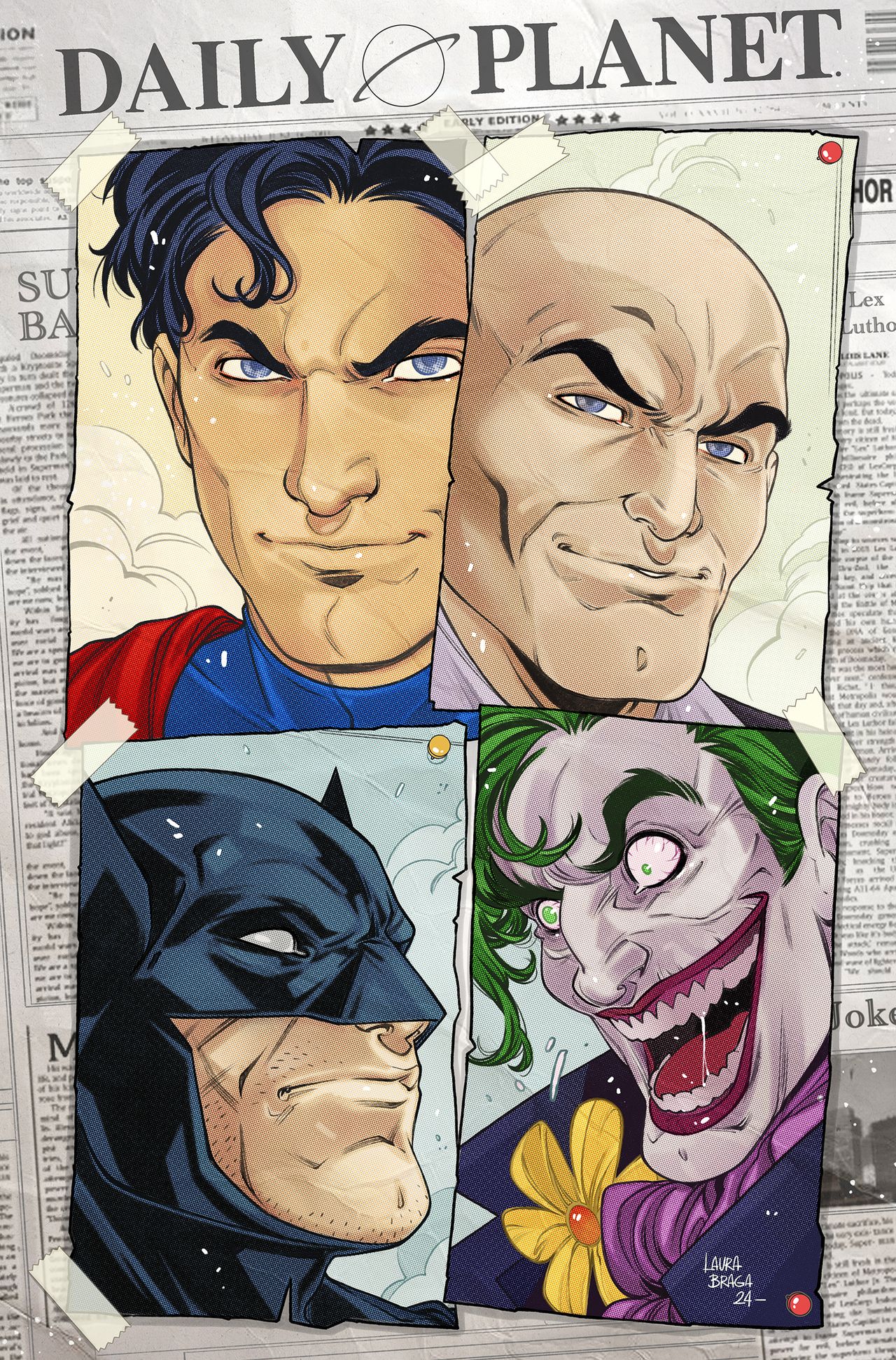 Laura Braga's variant cover for Batman/Superman: World's Finest 2025 Annual