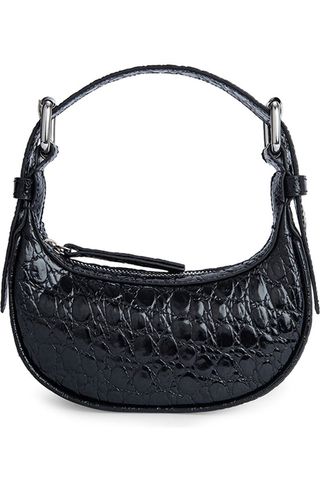 Mini Soho Croc Embossed Leather Shoulder Bag