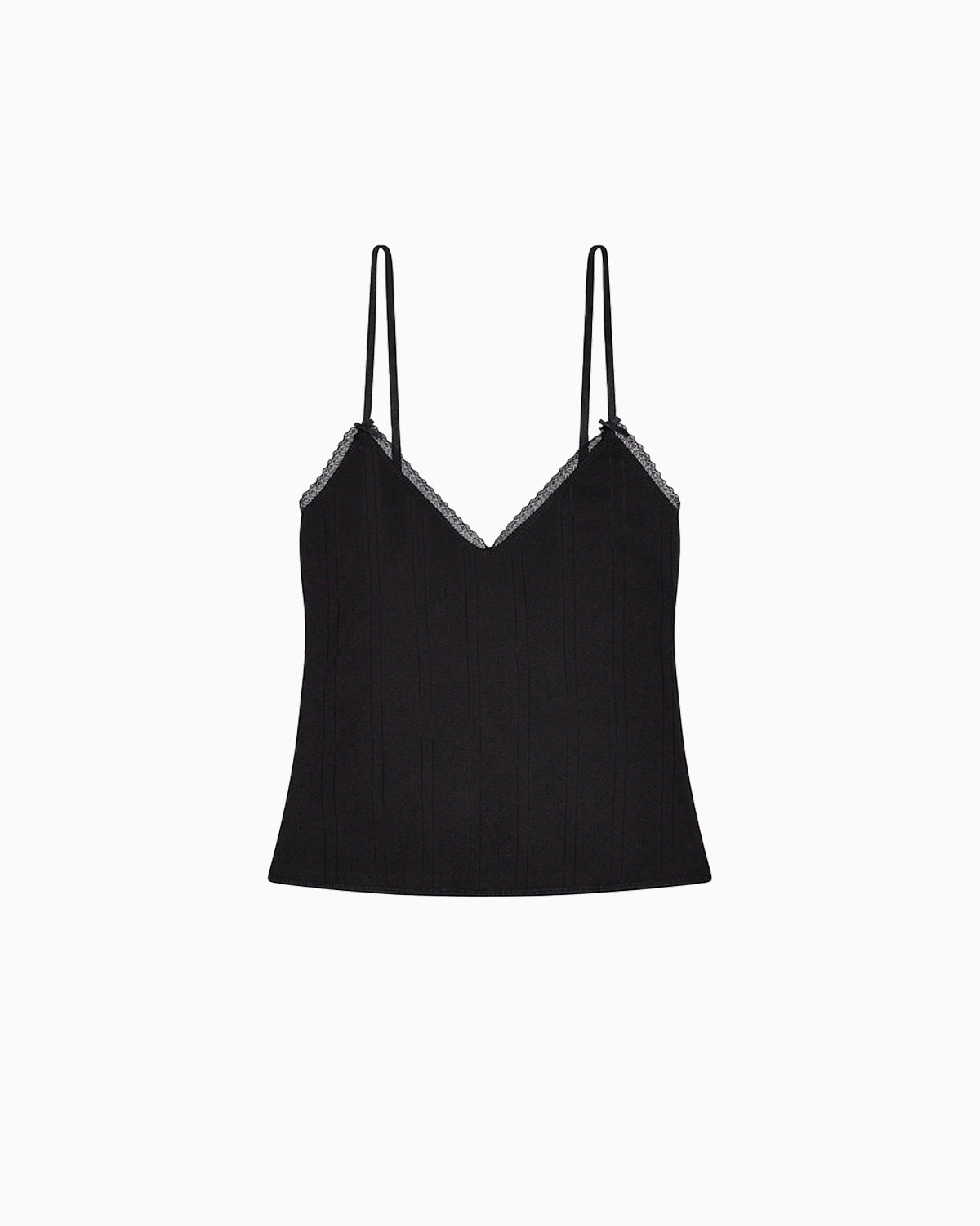 The Long Cami: Black Pointelle