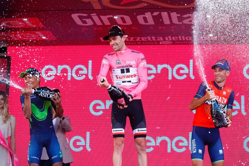 Champagne for the final podium at the Giro d'Italia