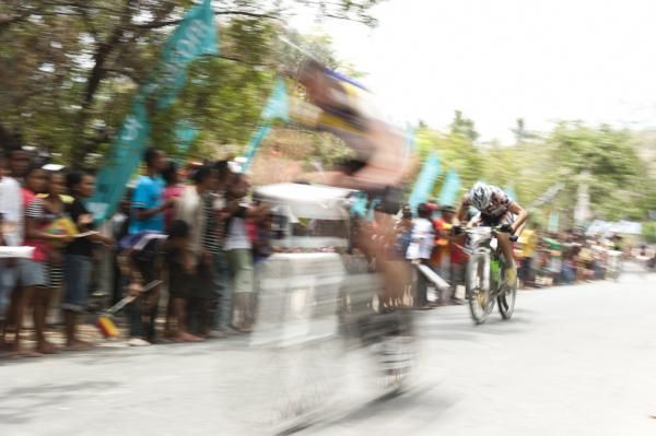 Racers went by so fast they were a blur