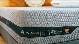 Close-up of flippable Layla Hybrid Mattress