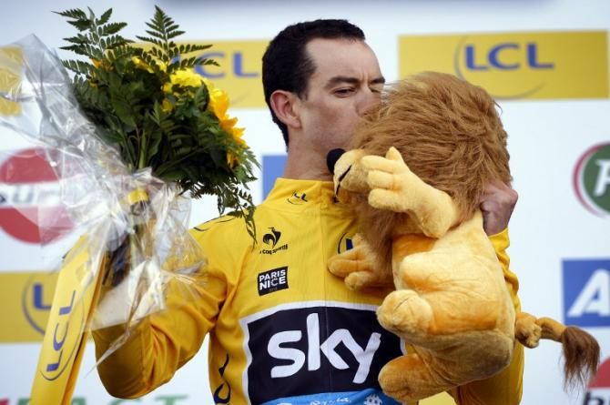 Richie Porte (Sky) in the race lead in Paris-Nice after a perfectly timed attack