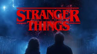 Stranger Things logo and an image from a Stranger Things VFX breakdown