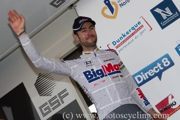 Sylvain Georges (Big Mat-Auber 93) heads onto the podium in Dunkirk