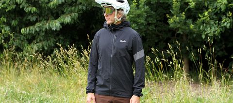 Rapha Trail Lightweight jacket being worn by model