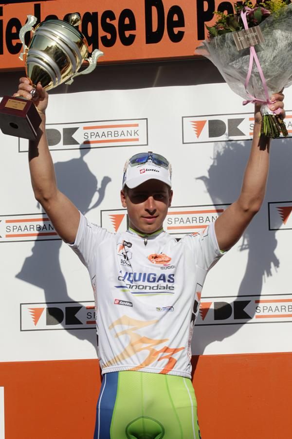 Stage 1 winner Peter Sagan (Liquigas-Cannondale) leads the Three Days of De Panne