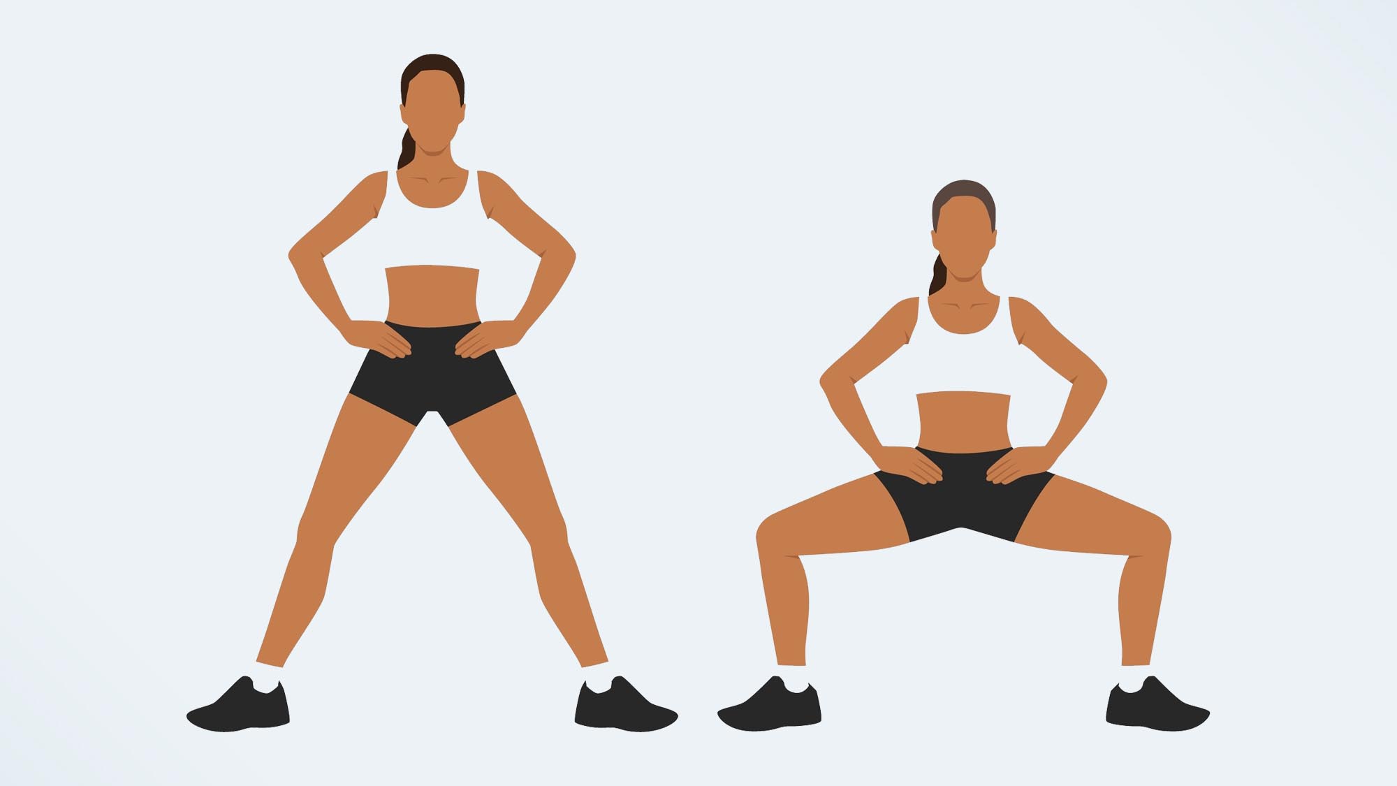 Squat hold exercise demonstration