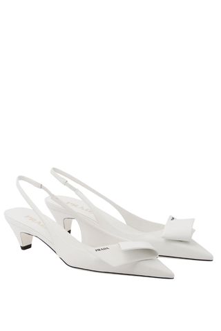 Prada Modellerie leather slingback pumps