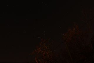 Observer Dale Mayotte snapped this photo of a meteor during the peak of the 2012 Orionid meteor shower on Oct. 21, 2012.