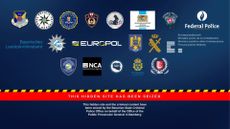 8Base leak site seizure notice issued by Europol, the NCA, and FBI.