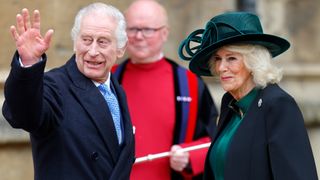 King Charles III and Queen Camilla attend the traditional Easter Sunday Mattins Service at St George's Chapel, Windsor Castle on March 31, 2024