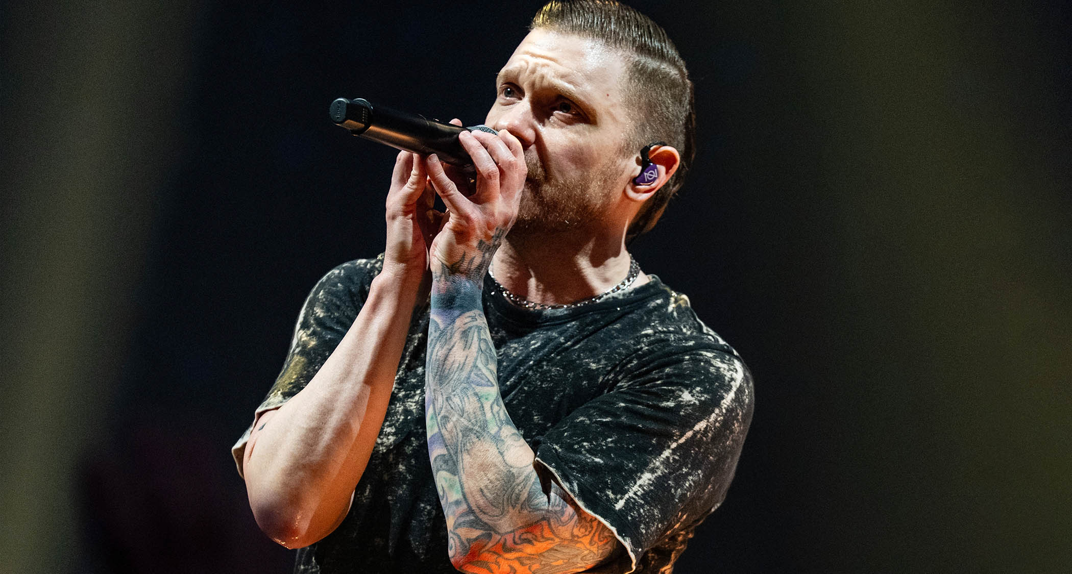 Brent Smith of Shinedown performs during the US rockers&#039; Dance, Kid, Dance Tour 2025.