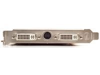 The I/O panel has one video connection and two DVI outputs.