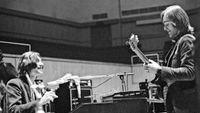 Steve Winwood and Dave Mason of Traffic rehearsing at The Fairfield Hall, Croydon, South London in preparation for a recorded concert for their Welcome To The Canteen album on the 6th June 1971