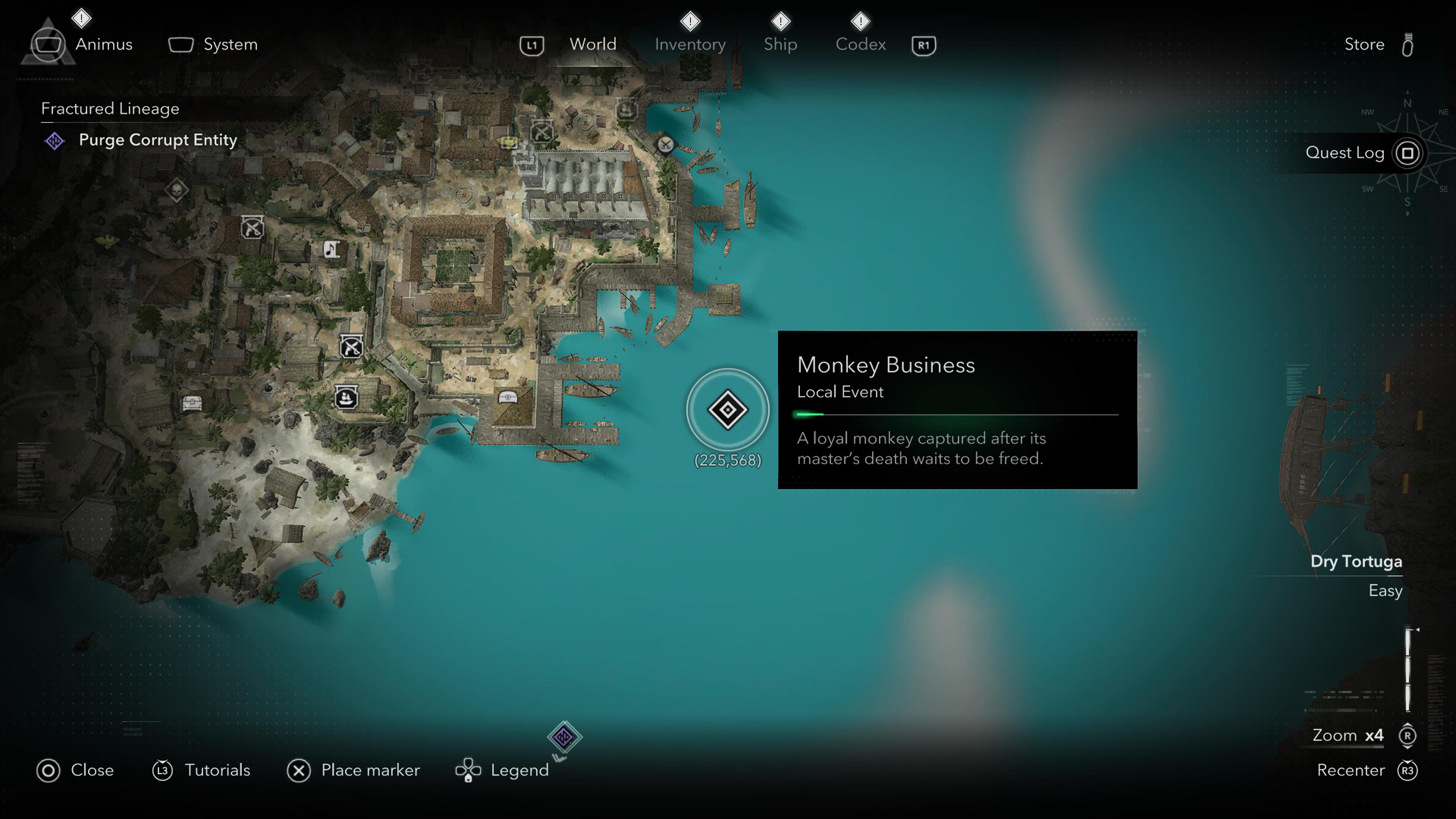 Location of Albert the Monkey, one of the pets in Black Flag Resynced