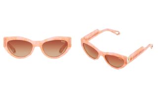 peach framed sunglasses