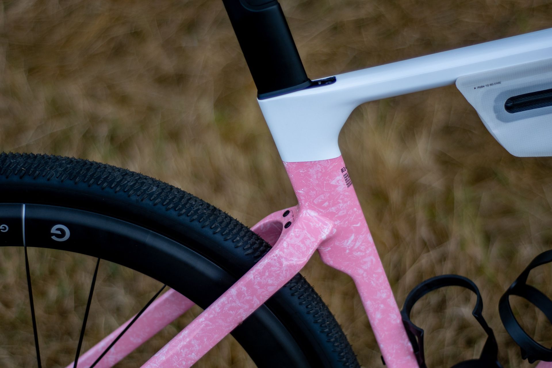 A Canyon Grail CF SLX 8 in the 'strawberry shake' colour 
