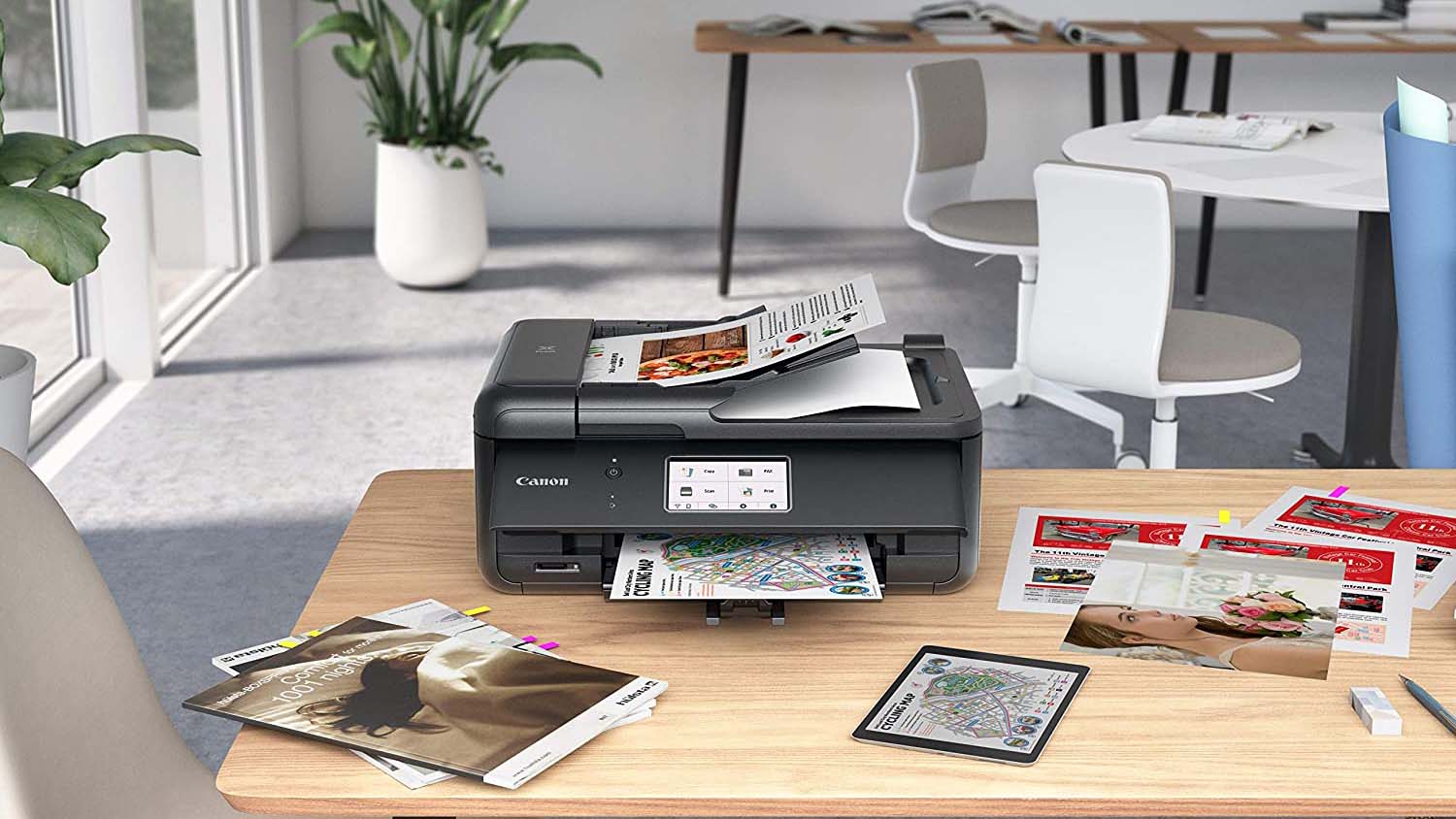 and Android Printing Photo and Document Printing Black Airprint Copier |Scanner| Fax |Auto Document Feeder Canon TR8620 All-in-One Printer for Home Office R