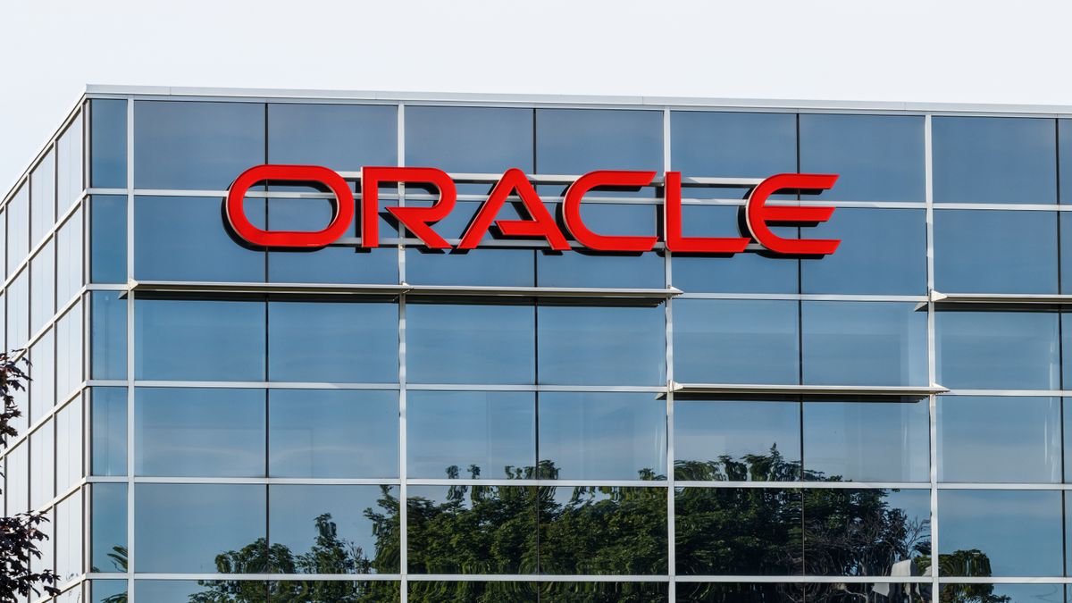 Oracle logo on the side of a building