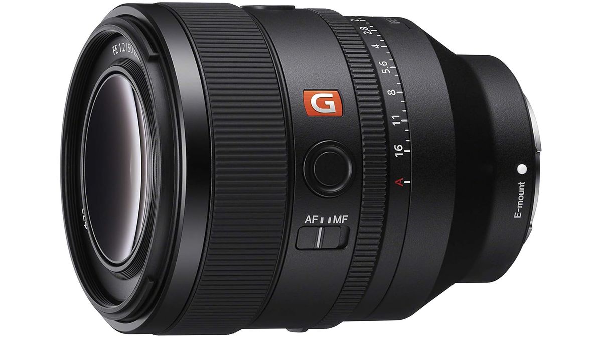 A Sony FE 50mm f/1.2 GM Full-frame Standard Prime G Master lens