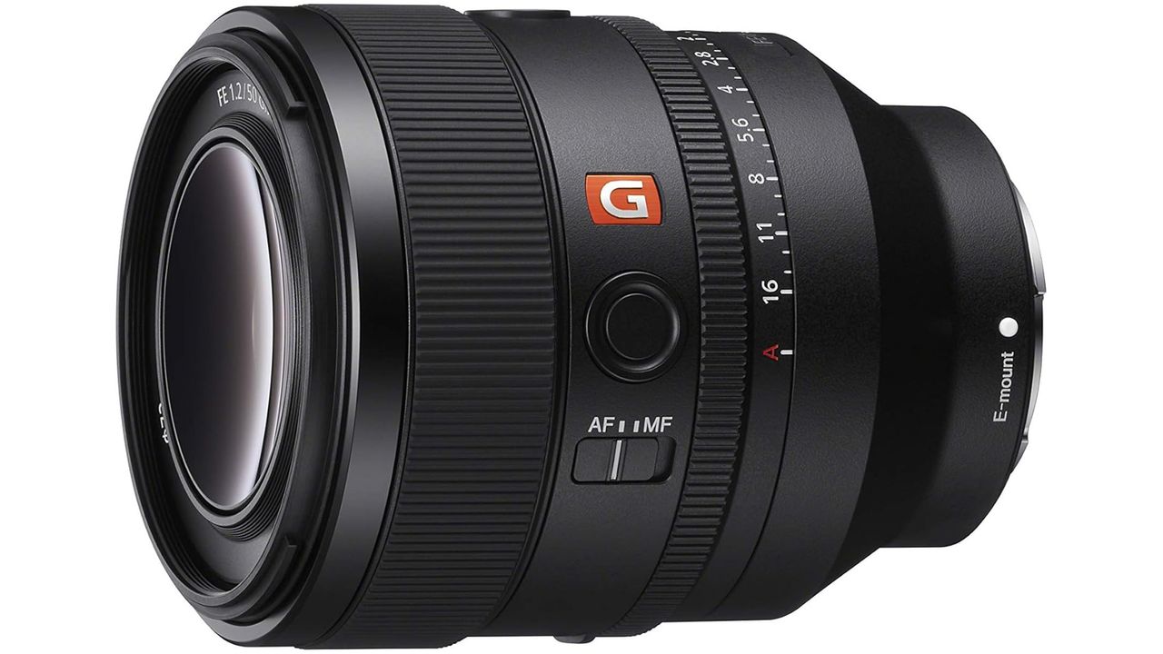A Sony FE 50mm f/1.2 GM Full-frame Standard Prime G Master lens