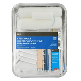 A paint roller and tray kit